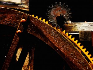 YatesMillWheelDetail2-small The waterwheel, ring gear and pinion gear
