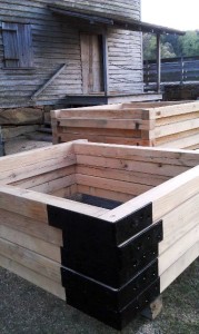 Forebay frames on-site, waiting to be put in place.